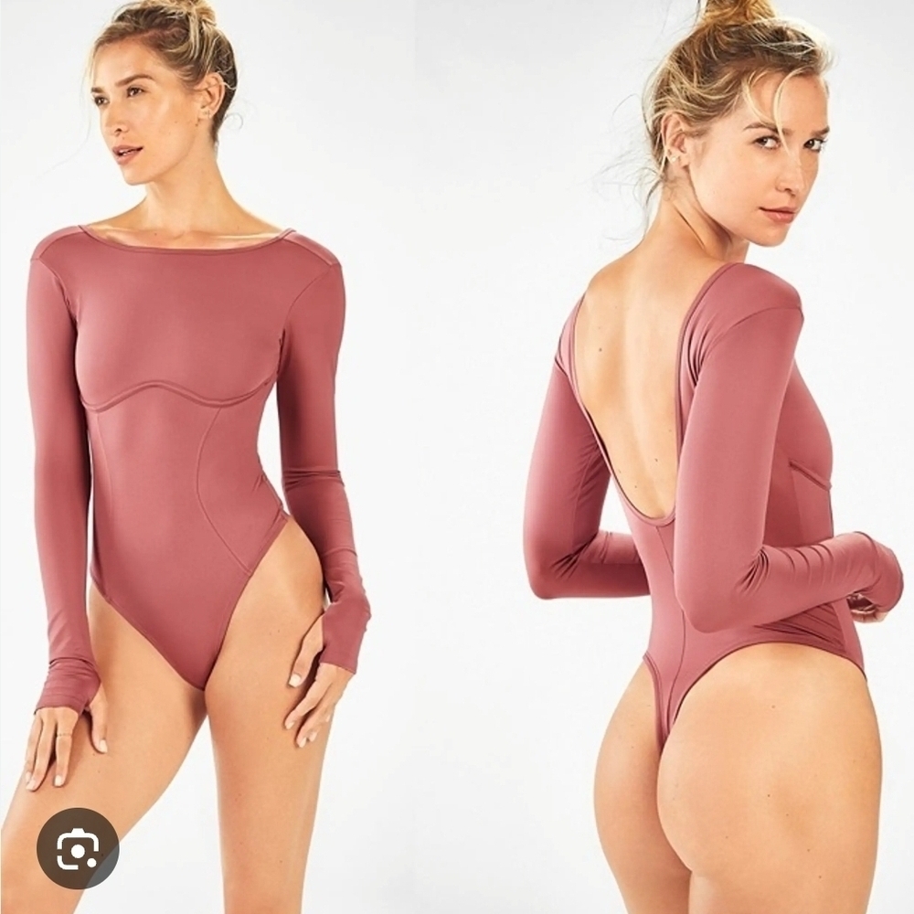 Fabletics Women's Talia Thong Dark Rouge Bodysuit XL